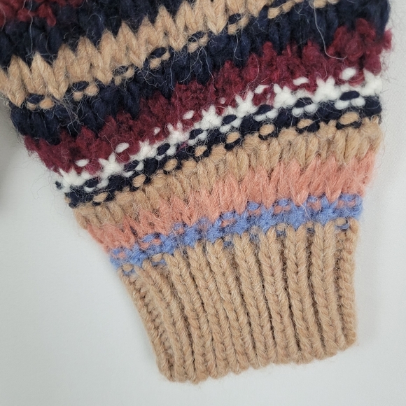 NWT Anthropologie Elsamanda Striped Chunky Knit Alpaca Wool Sweater Size S - Picture 4 of 10
